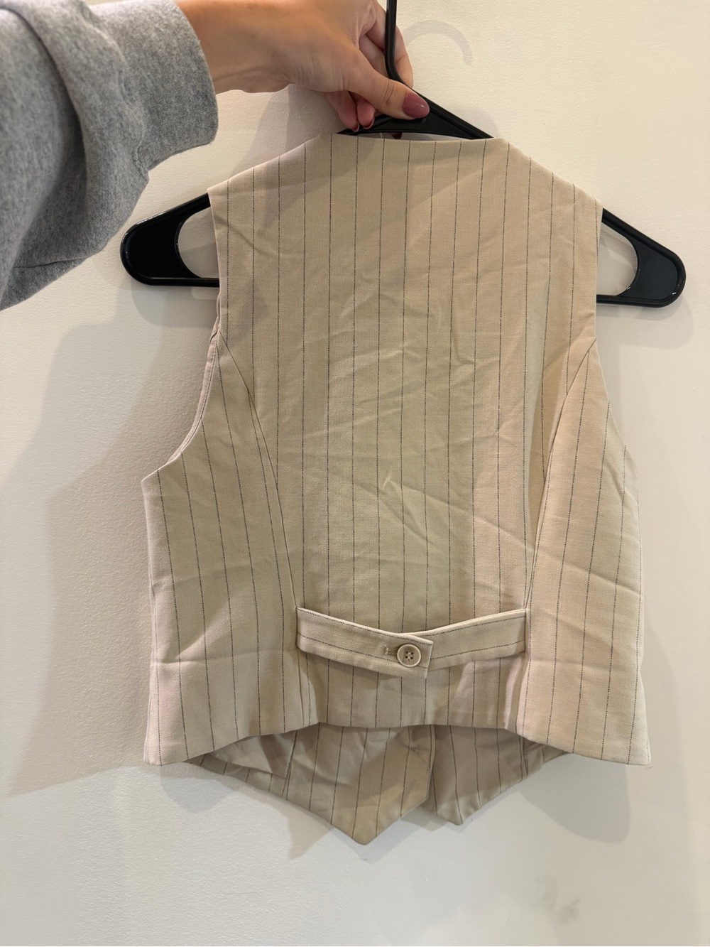 Rachel Zoe Cream Pinstripe Button Vest - Picture 3 of 3